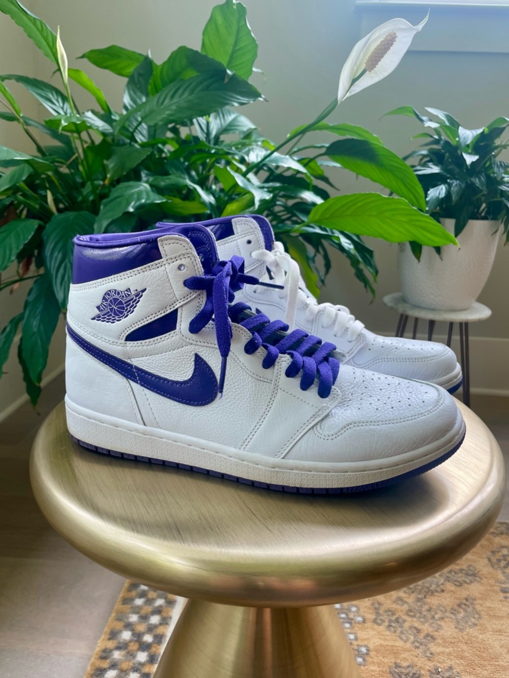 Nike Air Jordan w COA 1 Retro High OG Court Purple Women’s Sz 10 CD0461-151